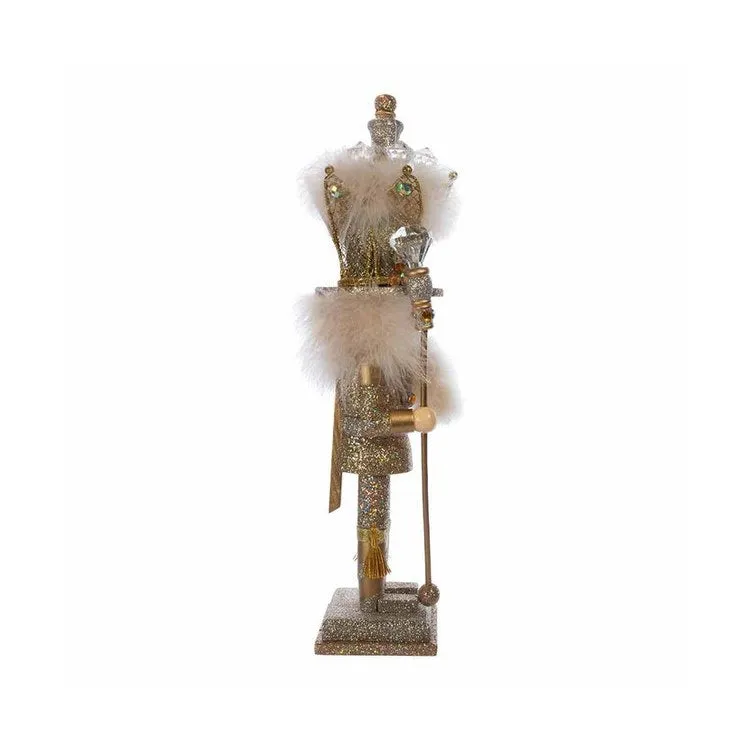 16" Hollywood Platinum and Gold Glitter King Nutcracker
