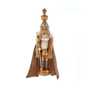 17.5" Hollywood Gold with Fuzzy Cape King Nutcracker