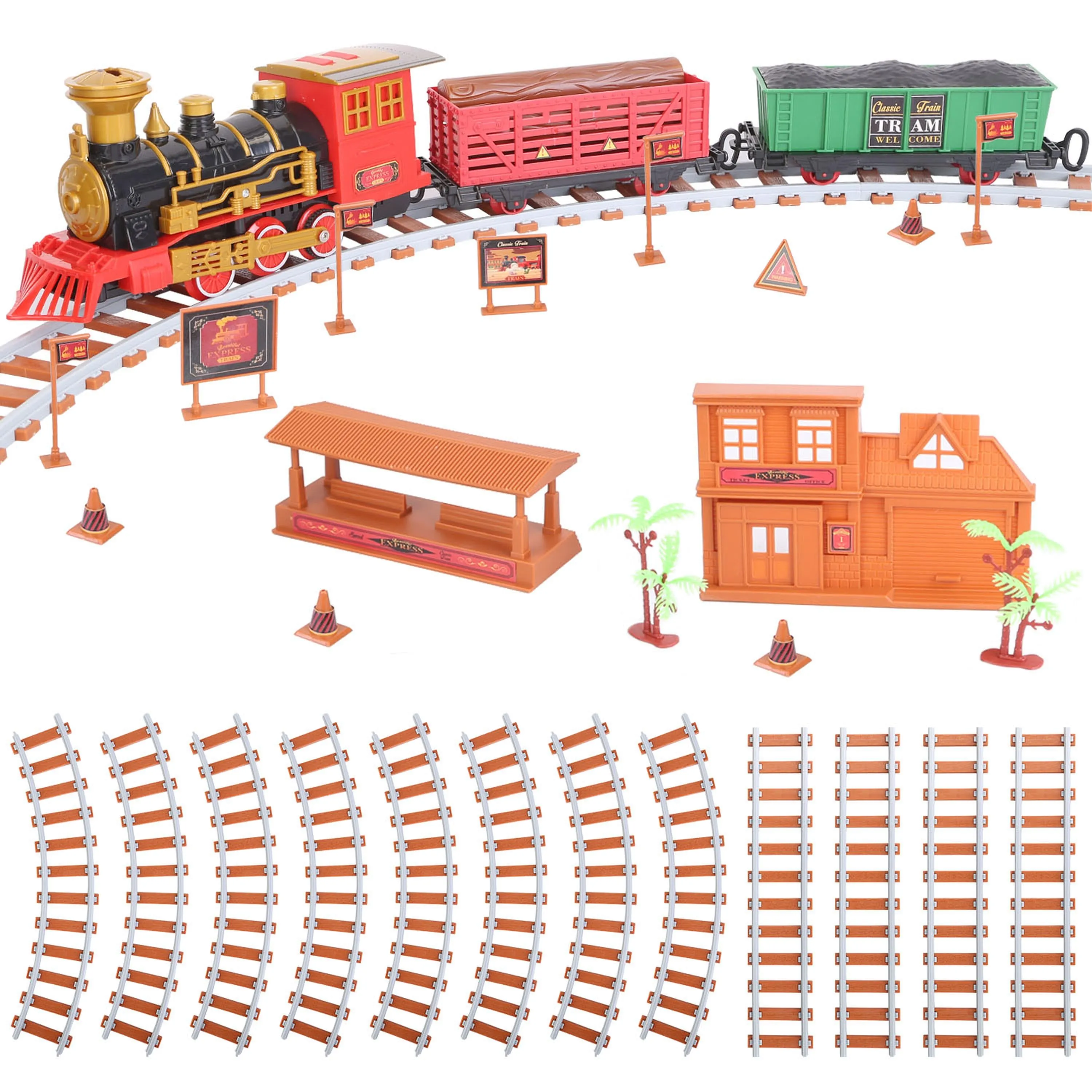 193Pcs Electric Train Set Battery Powered with Sounds