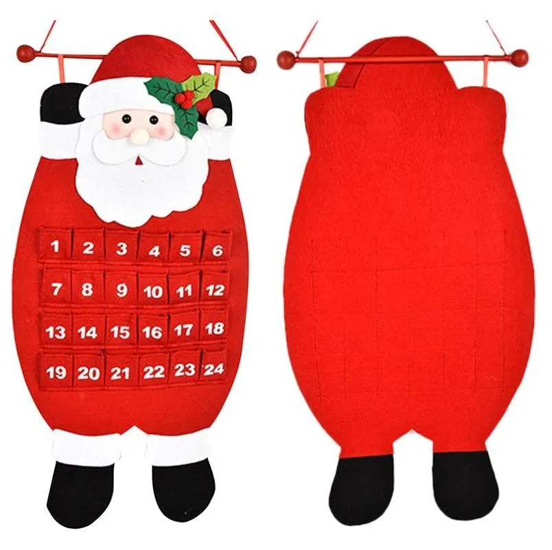 1PC Fabric Felt Advent Calendar Santa Elk Snowman Christmas