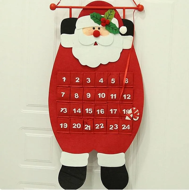 1PC Fabric Felt Advent Calendar Santa Elk Snowman Christmas