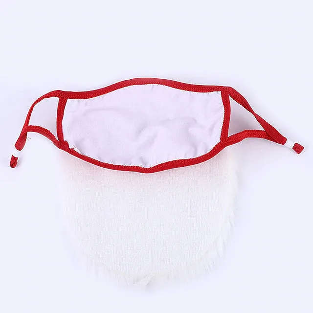 2-Piece: Adult Funny Cosplay Santa Claus Mask Face