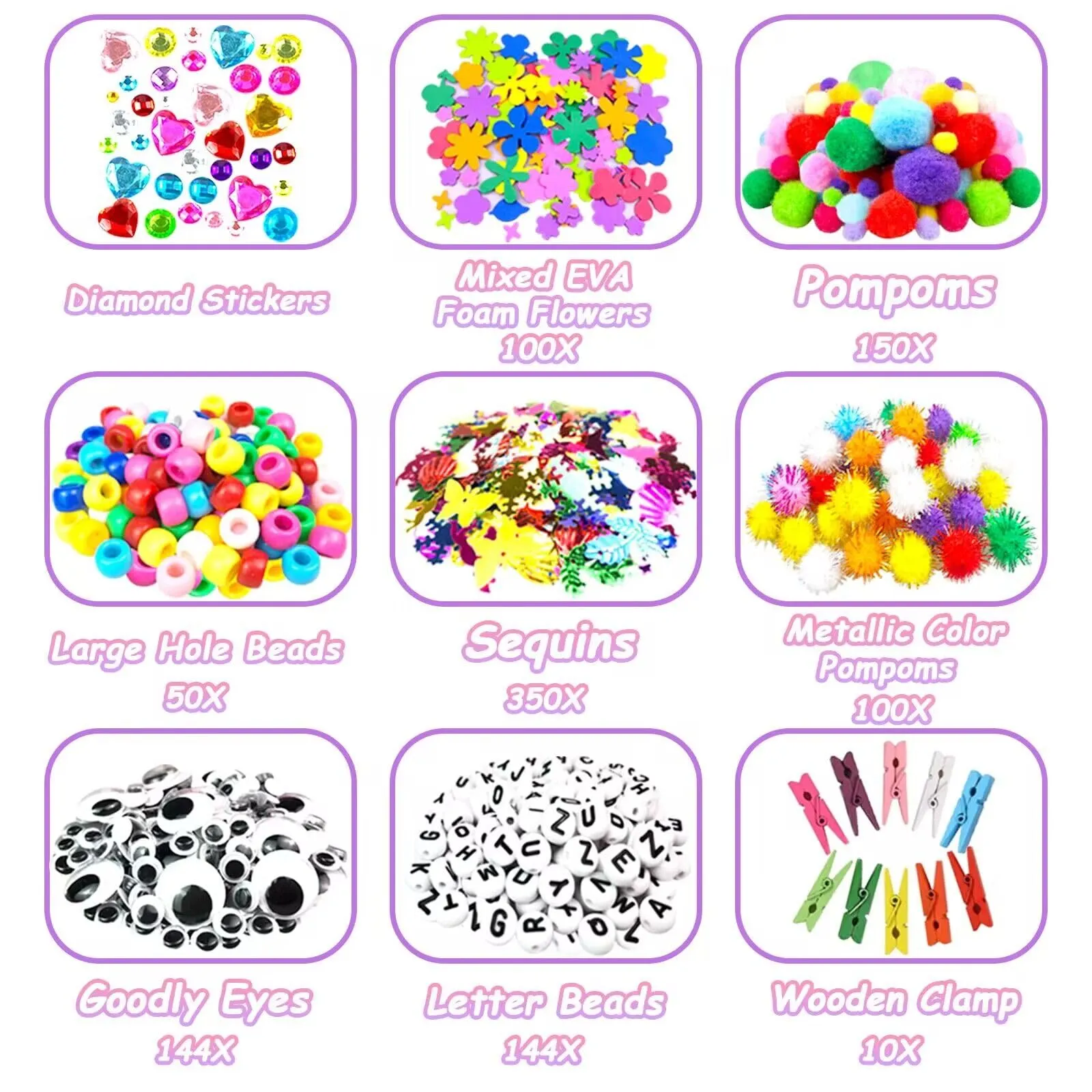 2000 pieces craft kit children DIY arts and crafts craft kit craft supplies material set with pipe cleaner