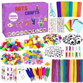2000 pieces craft kit children DIY arts and crafts craft kit craft supplies material set with pipe cleaner