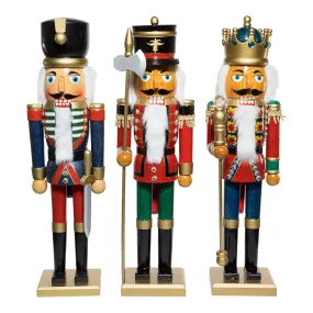 20" Wooden Soldier/King Nutcrackers, 3 Assorted