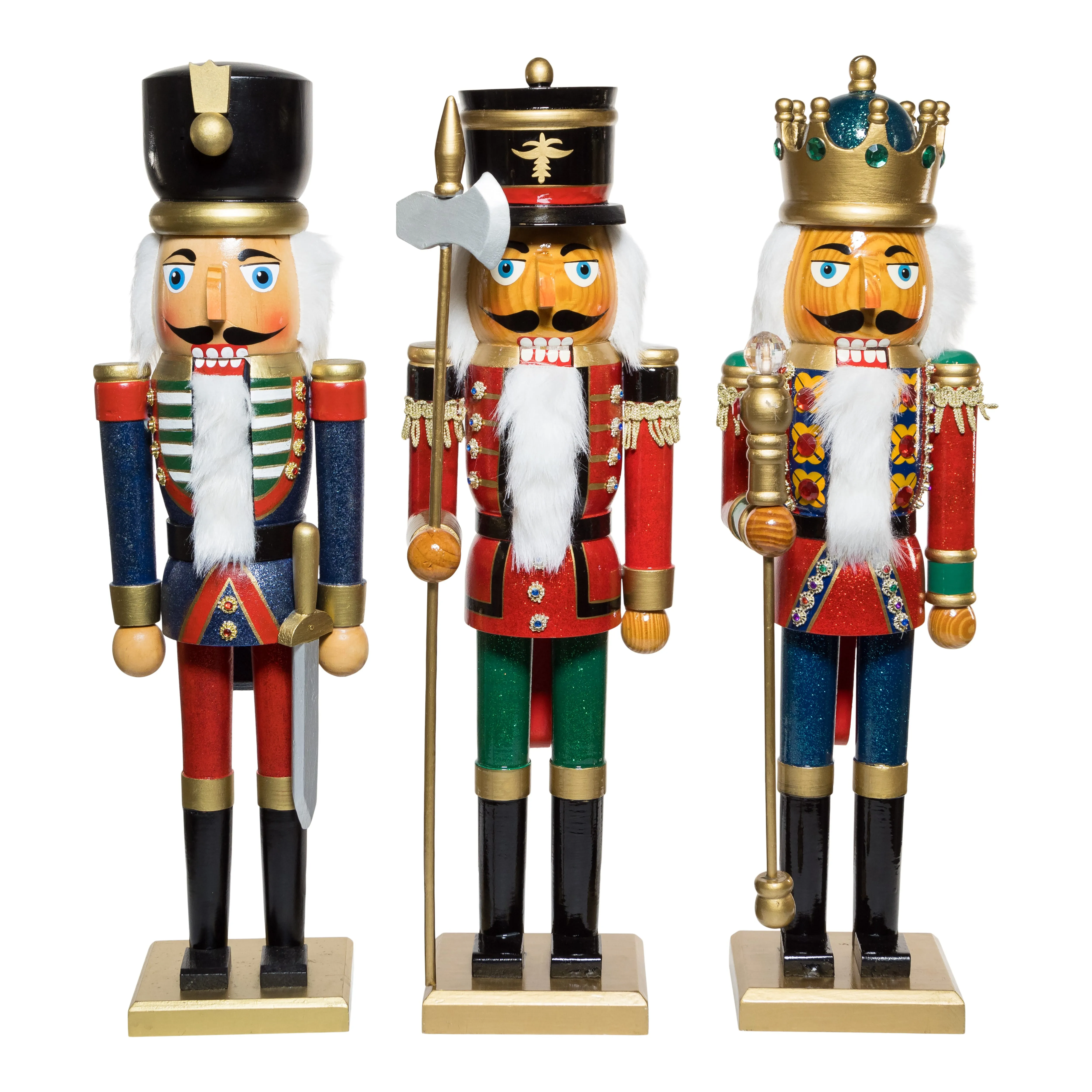 20" Wooden Soldier/King Nutcrackers, 3 Assorted
