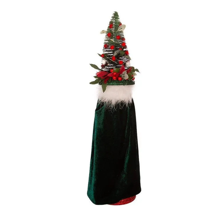 24" Battery-Operated Hollywood Red and Dark Green Nutcracker with LED Hat