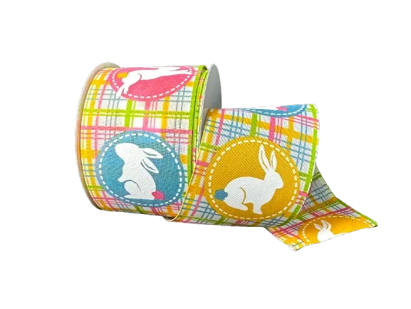 2.5" Pastel Scrapbook Bunny Easter Ribbon