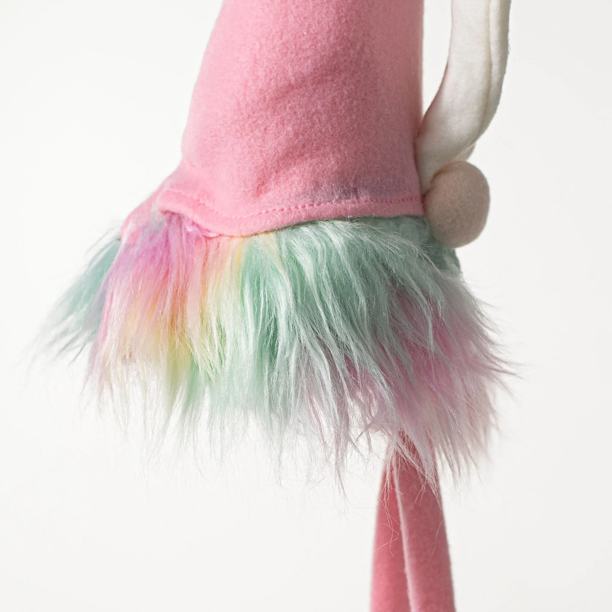 27" Pastel Rainbow Sitting Easter Bunny Gnome