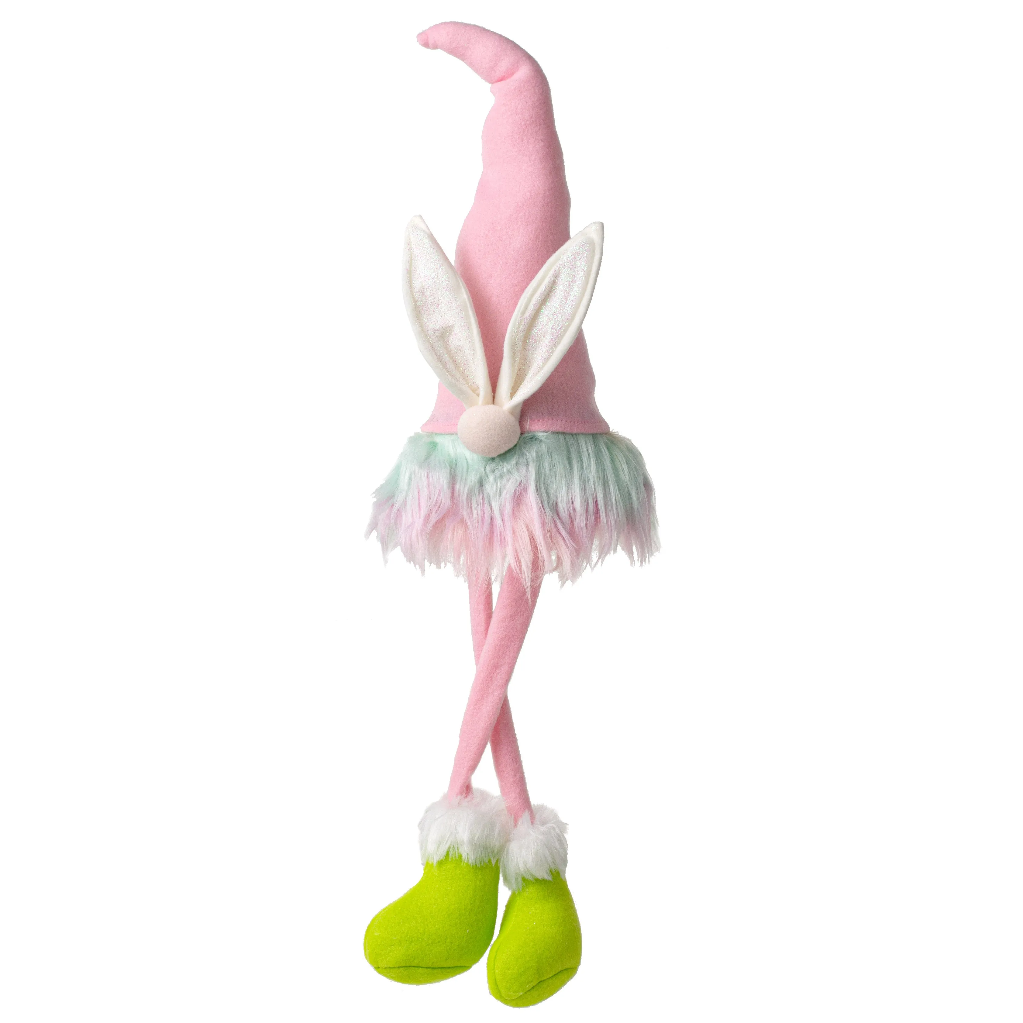 27" Pastel Rainbow Sitting Easter Bunny Gnome