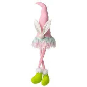 27" Pastel Rainbow Sitting Easter Bunny Gnome