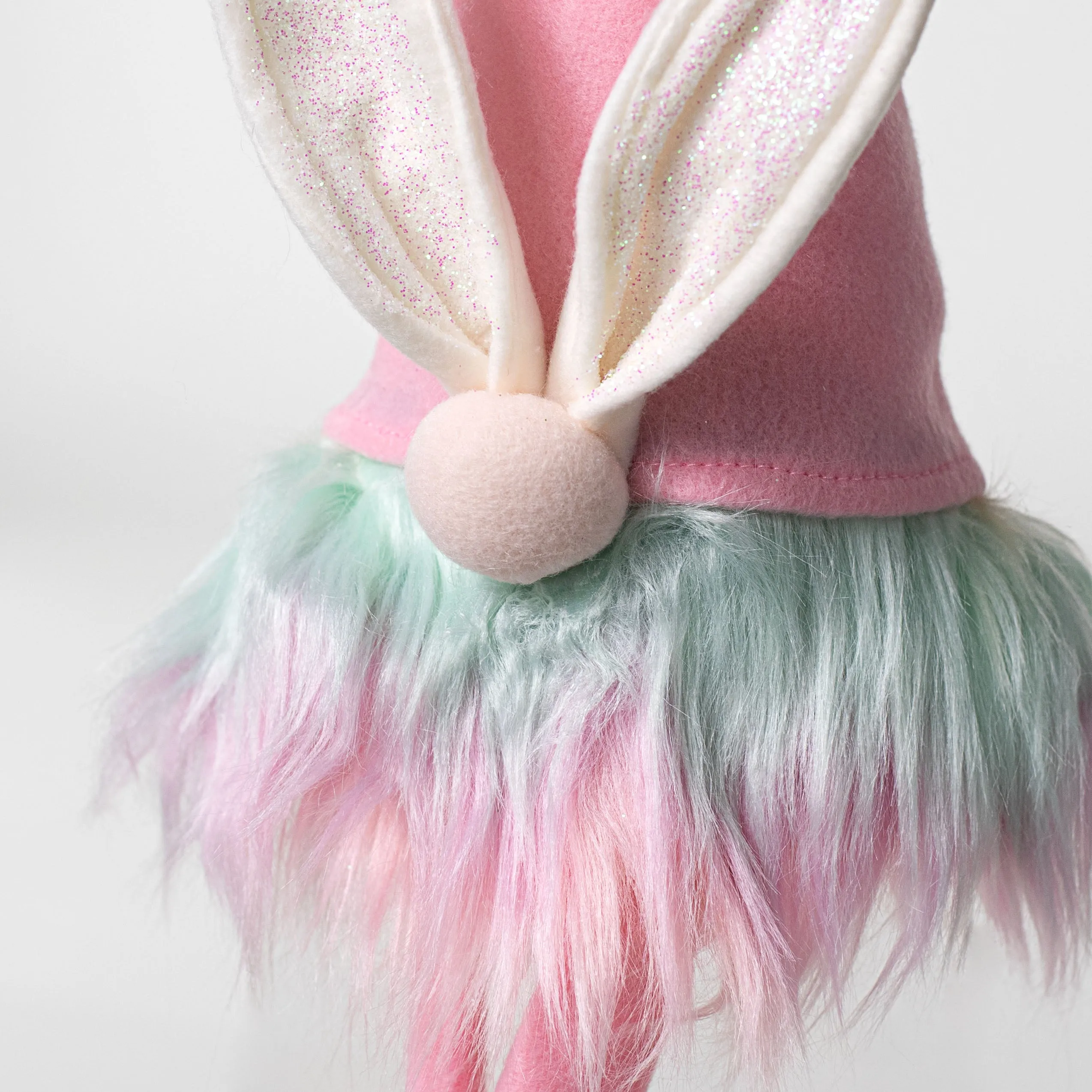 27" Pastel Rainbow Sitting Easter Bunny Gnome