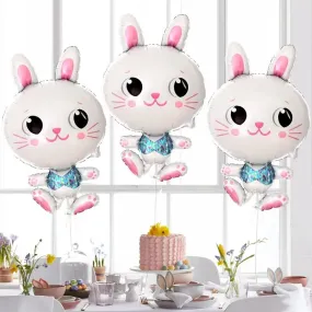 3pc | Easter Big Eyes Cute Jungle Bunny Balloon Jungle Bunny Birthday Party Decoration Balloons