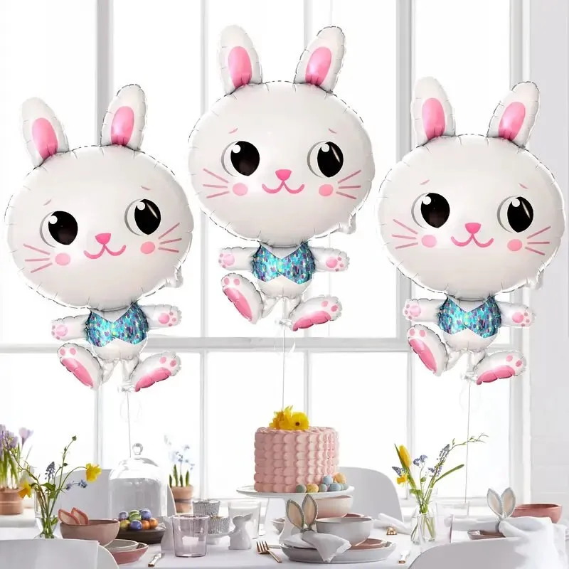 3pc | Easter Big Eyes Cute Jungle Bunny Balloon Jungle Bunny Birthday Party Decoration Balloons