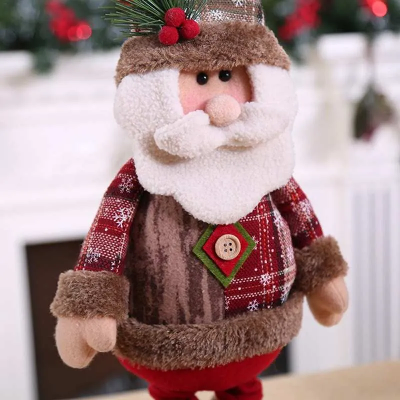3PCS Christmas Plush Decorations Stuffed Elk Santa Snowman Decoration Dolls
