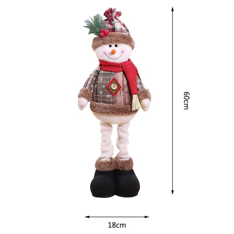 3PCS Christmas Plush Decorations Stuffed Elk Santa Snowman Decoration Dolls