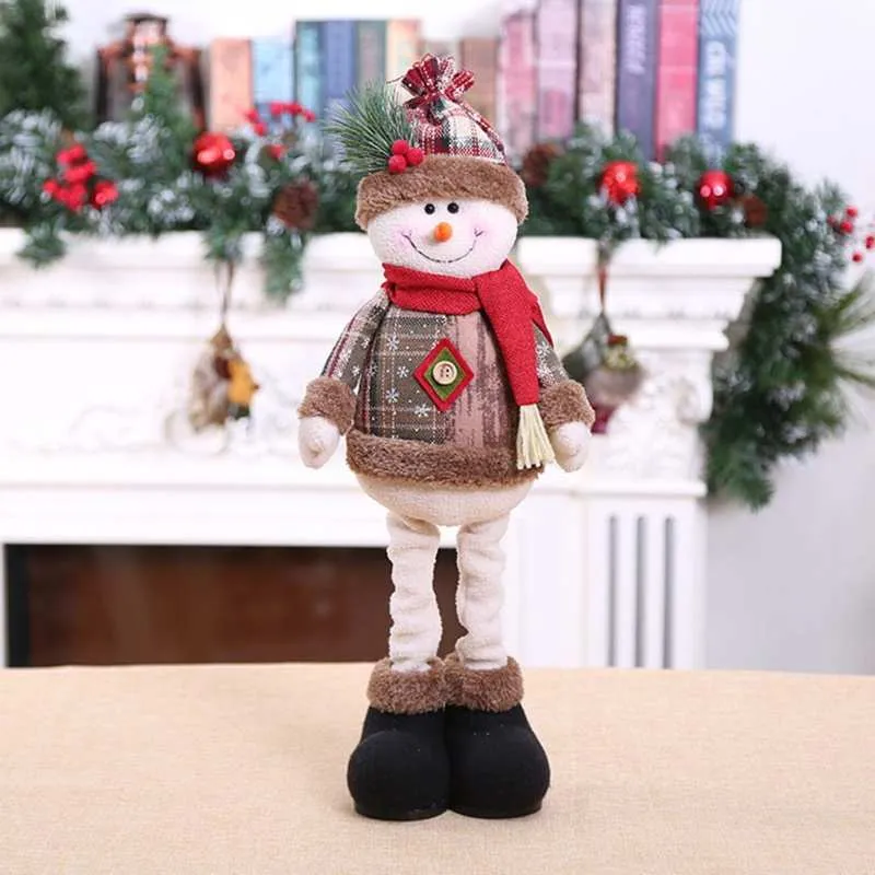 3PCS Christmas Plush Decorations Stuffed Elk Santa Snowman Decoration Dolls