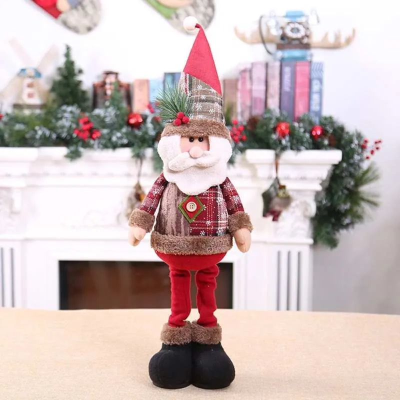3PCS Christmas Plush Decorations Stuffed Elk Santa Snowman Decoration Dolls