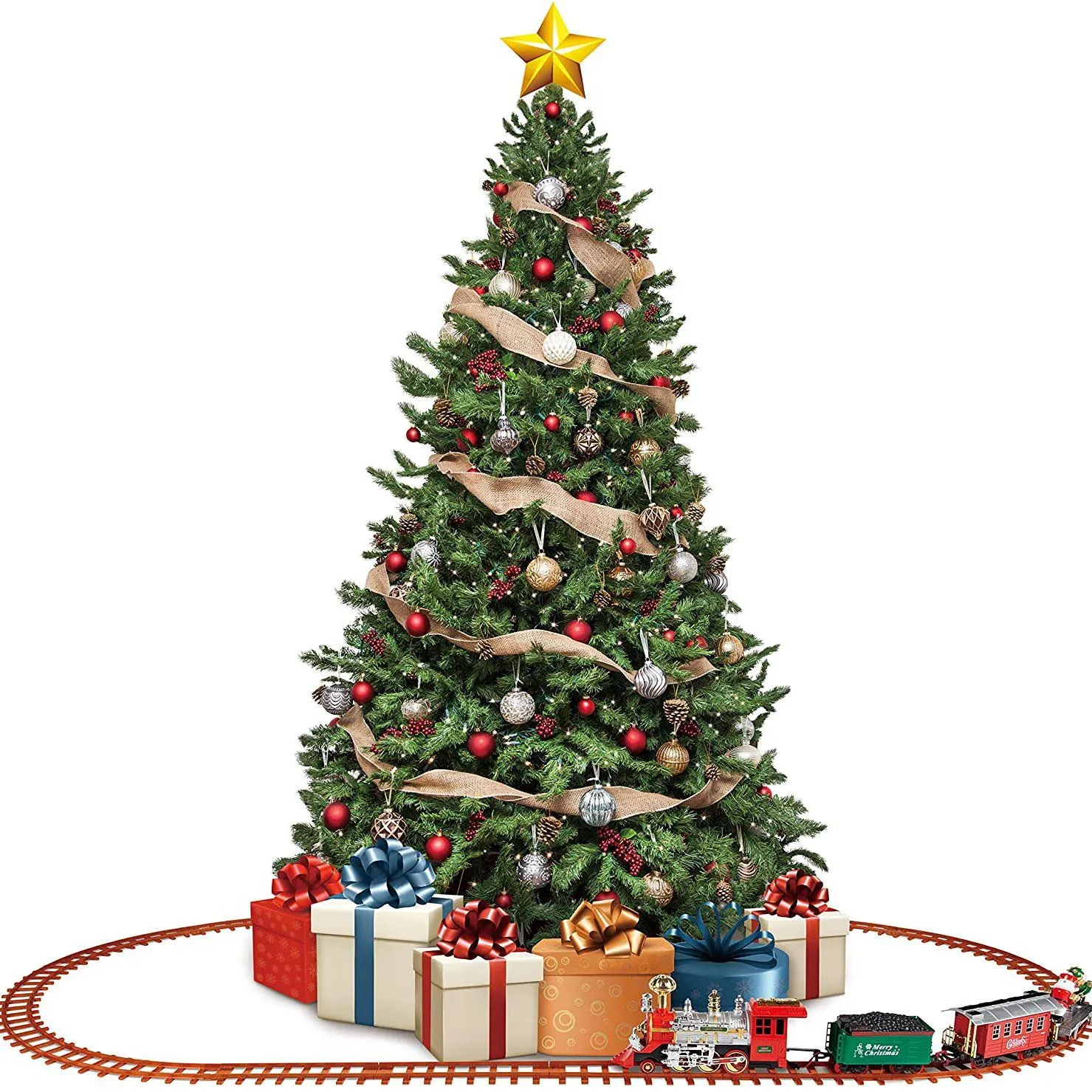 52-Piece Set: Santa's Choo Choo Electric Train with Working Light and Sound
