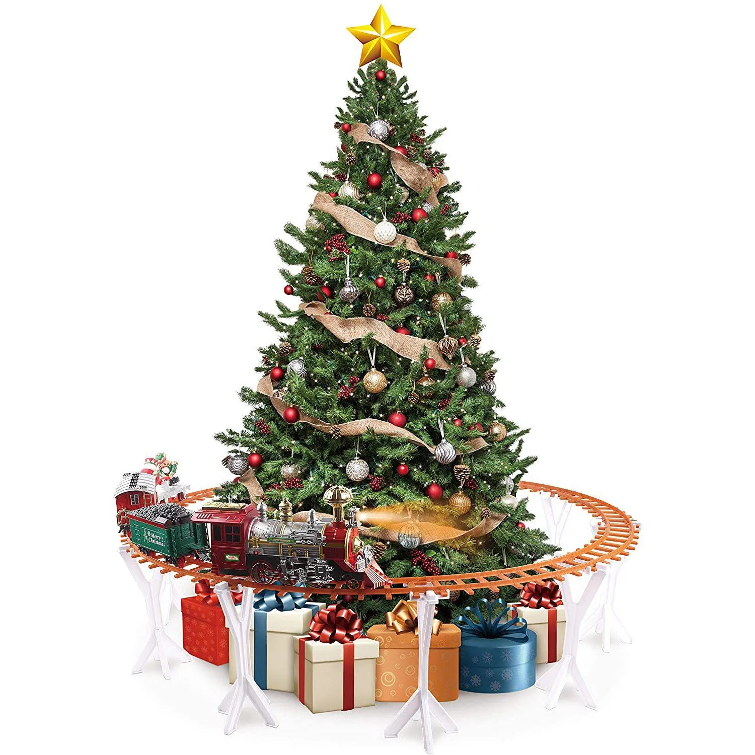 52-Piece Set: Santa's Choo Choo Electric Train with Working Light and Sound