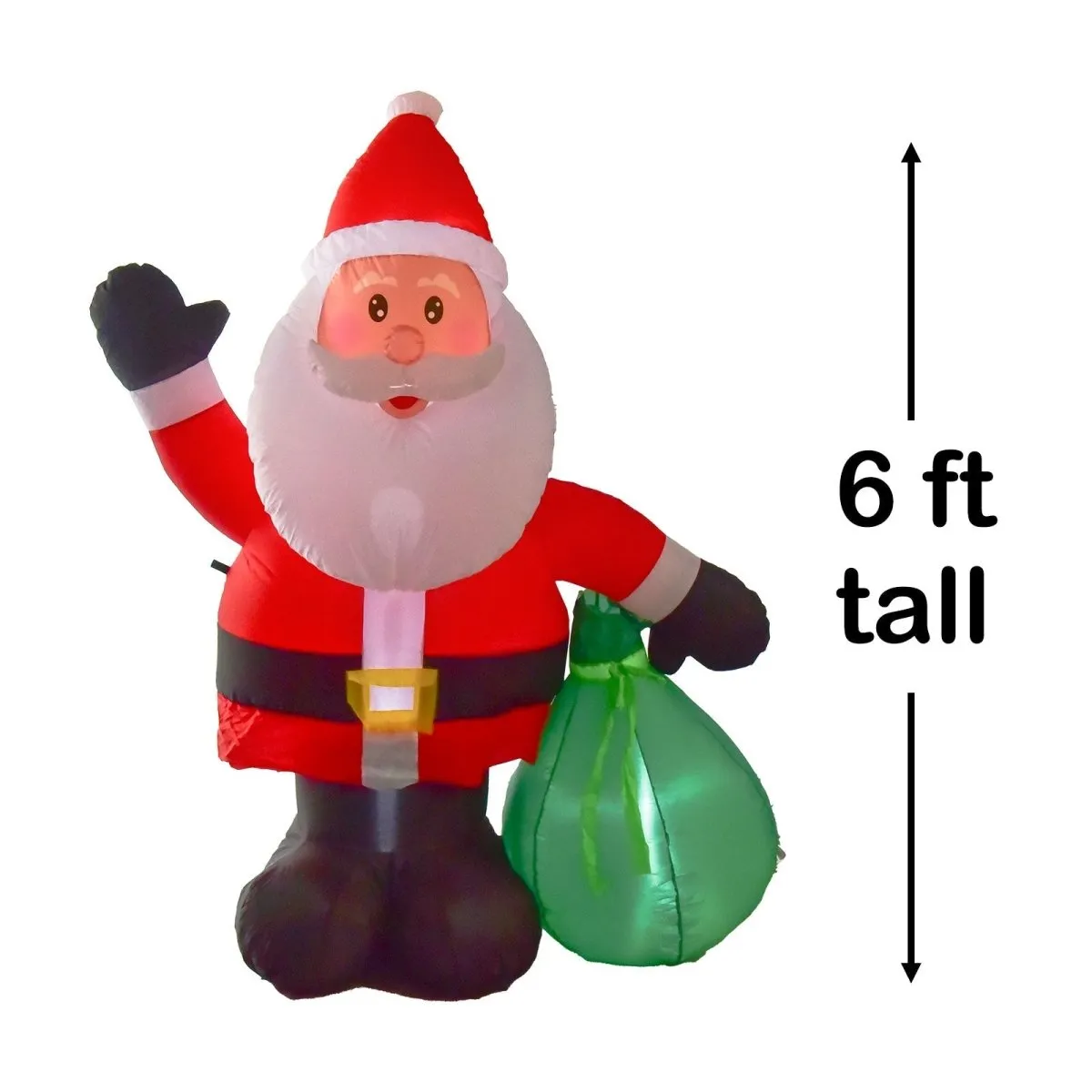 6' Ft Happy Santa Holiday Inflatable
