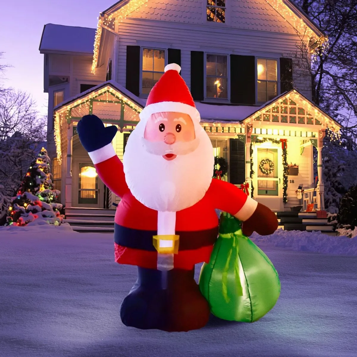 6' Ft Happy Santa Holiday Inflatable