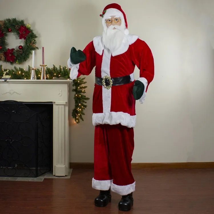 6' Red Huge Life Size Plush Standing Santa Claus Christmas Decor