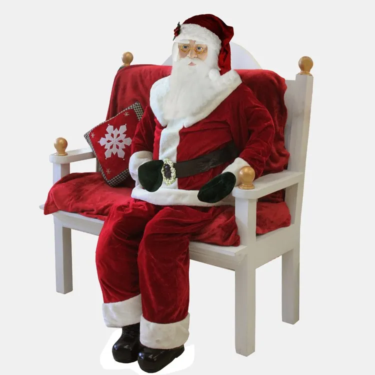 6' Red Huge Life Size Plush Standing Santa Claus Christmas Decor