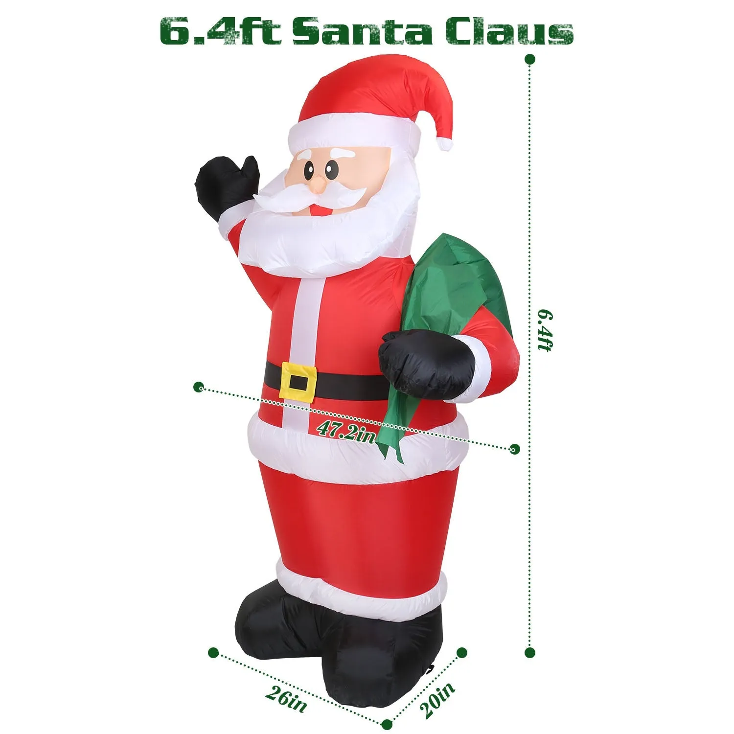 6.4ft Inflatable Christmas Giant Santa Claus