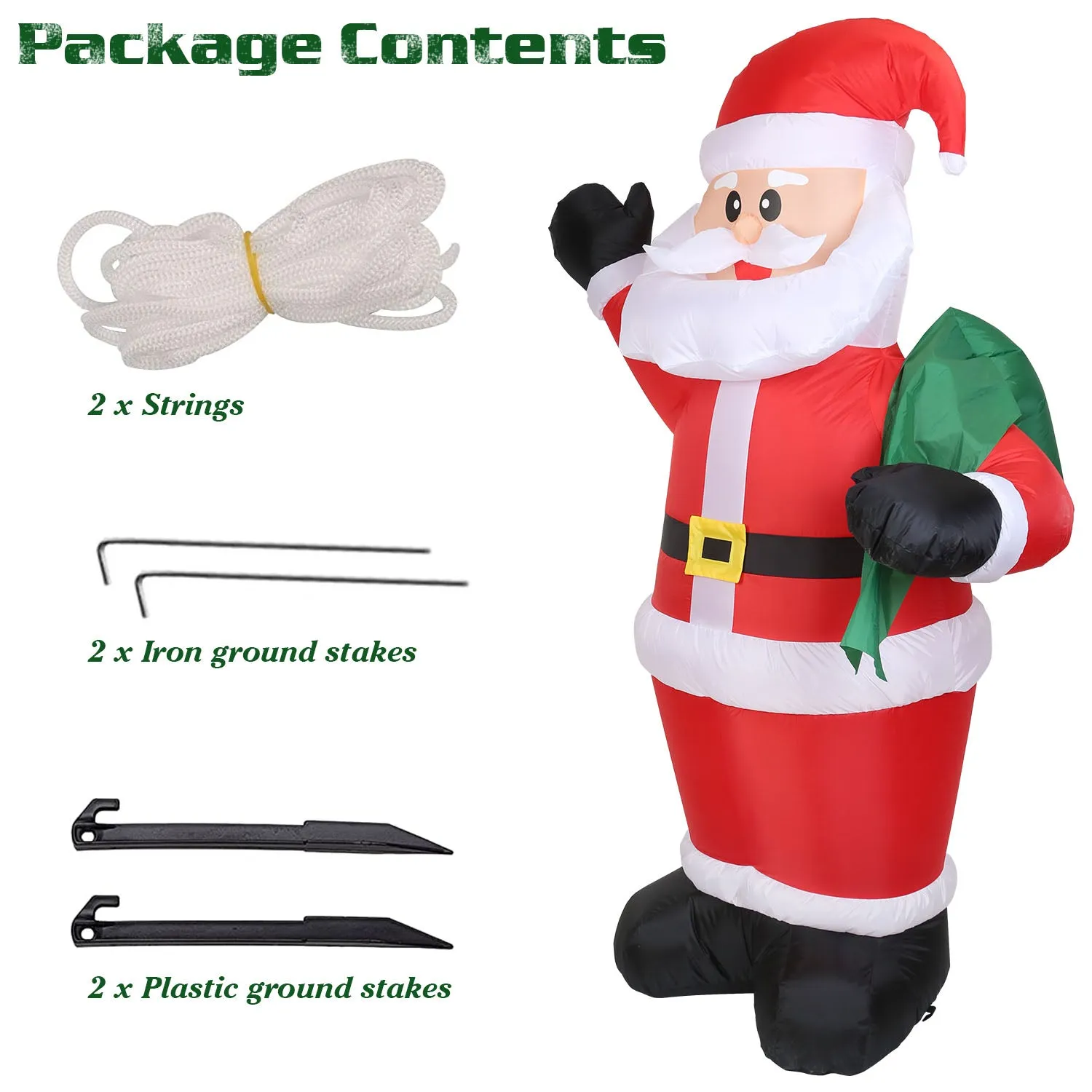 6.4ft Inflatable Christmas Giant Santa Claus