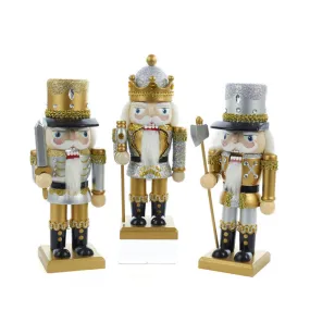 9" Gold & Silver Chubby Nutcrackers