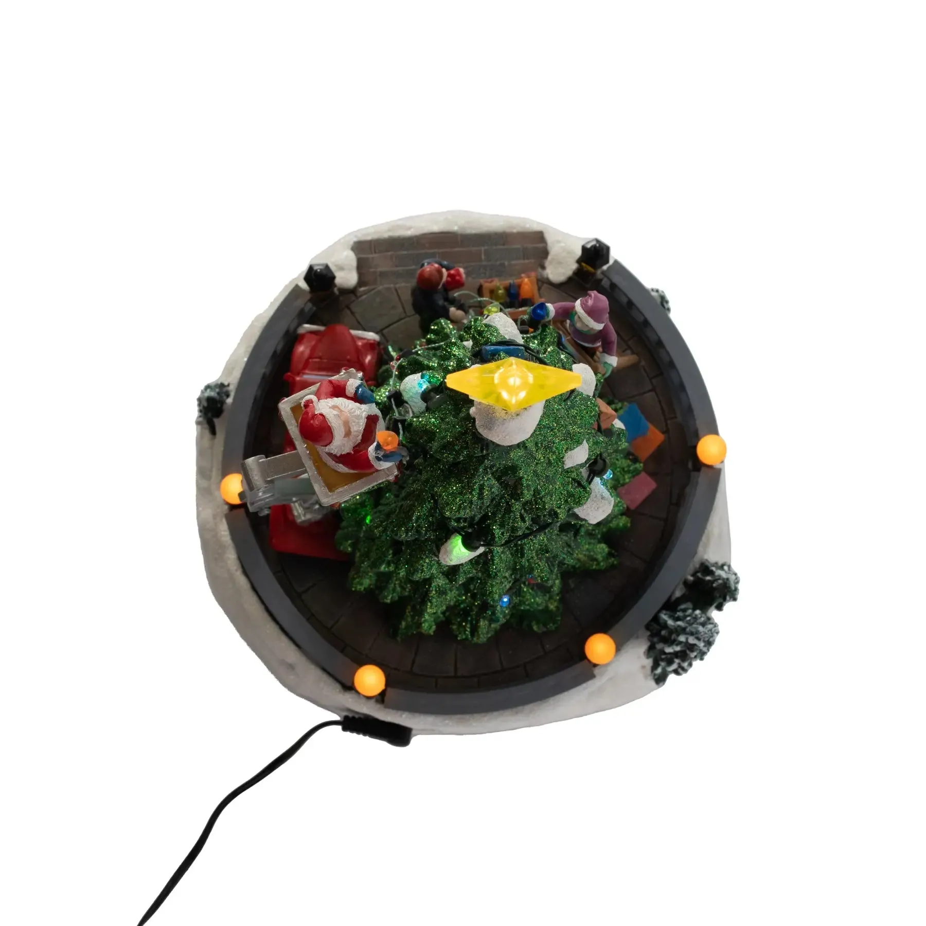 Animated Santa Decorating Tree on Crane