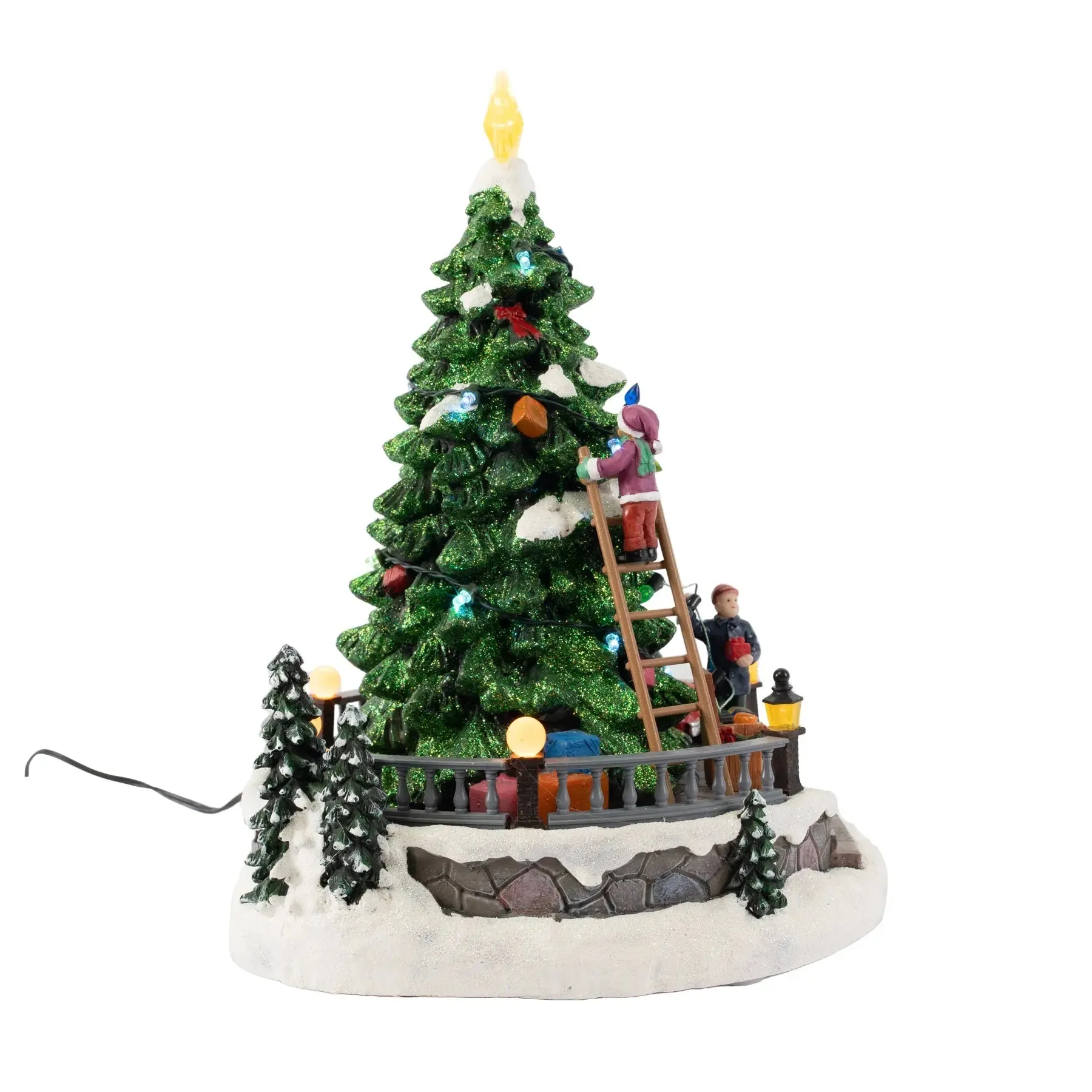 Animated Santa Decorating Tree on Crane