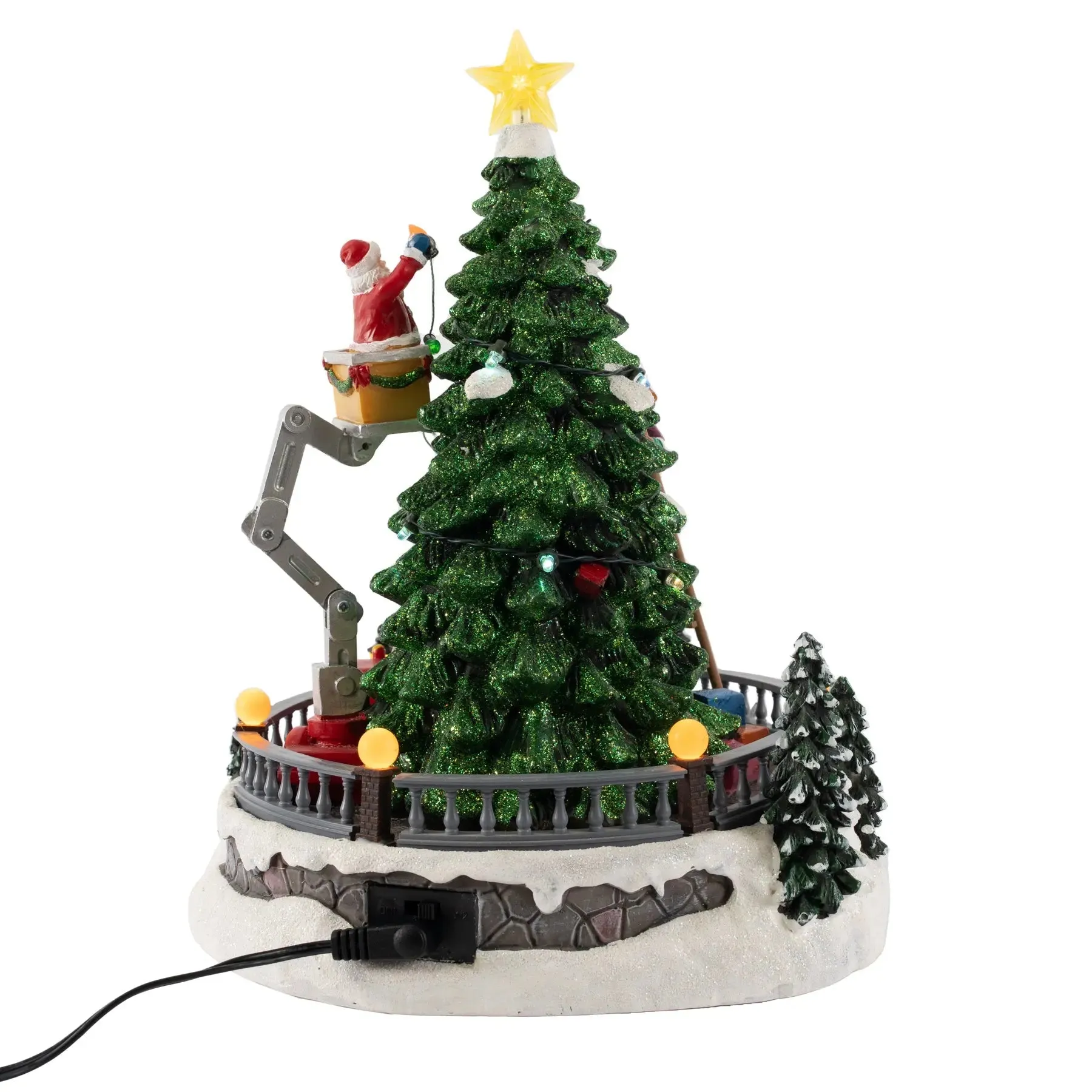 Animated Santa Decorating Tree on Crane