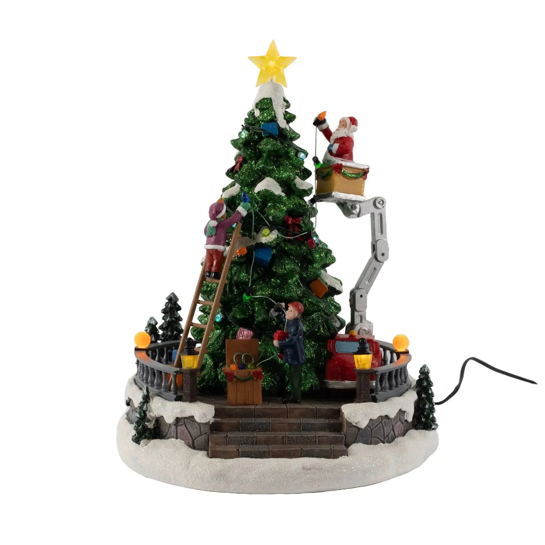 Animated Santa Decorating Tree on Crane