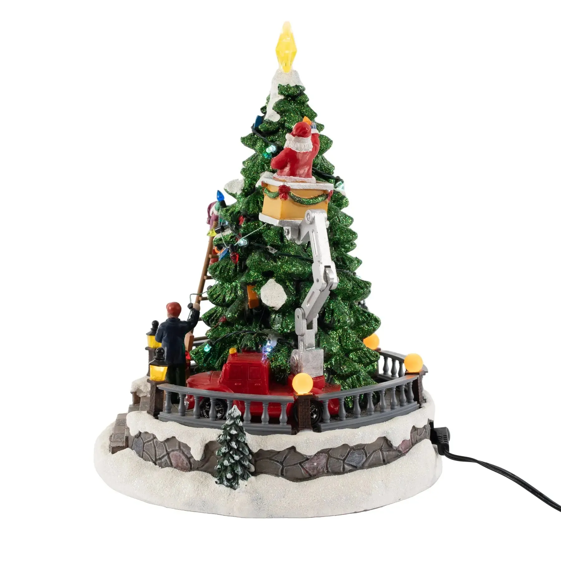 Animated Santa Decorating Tree on Crane