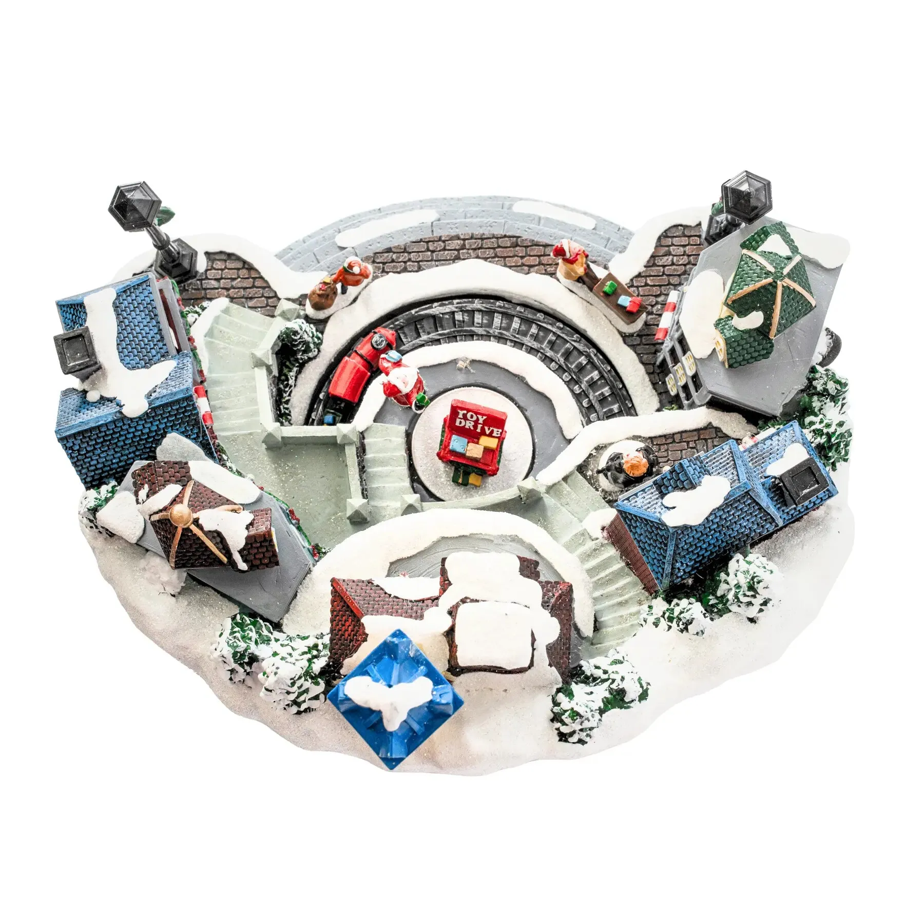 Animated Village with Train & Santa