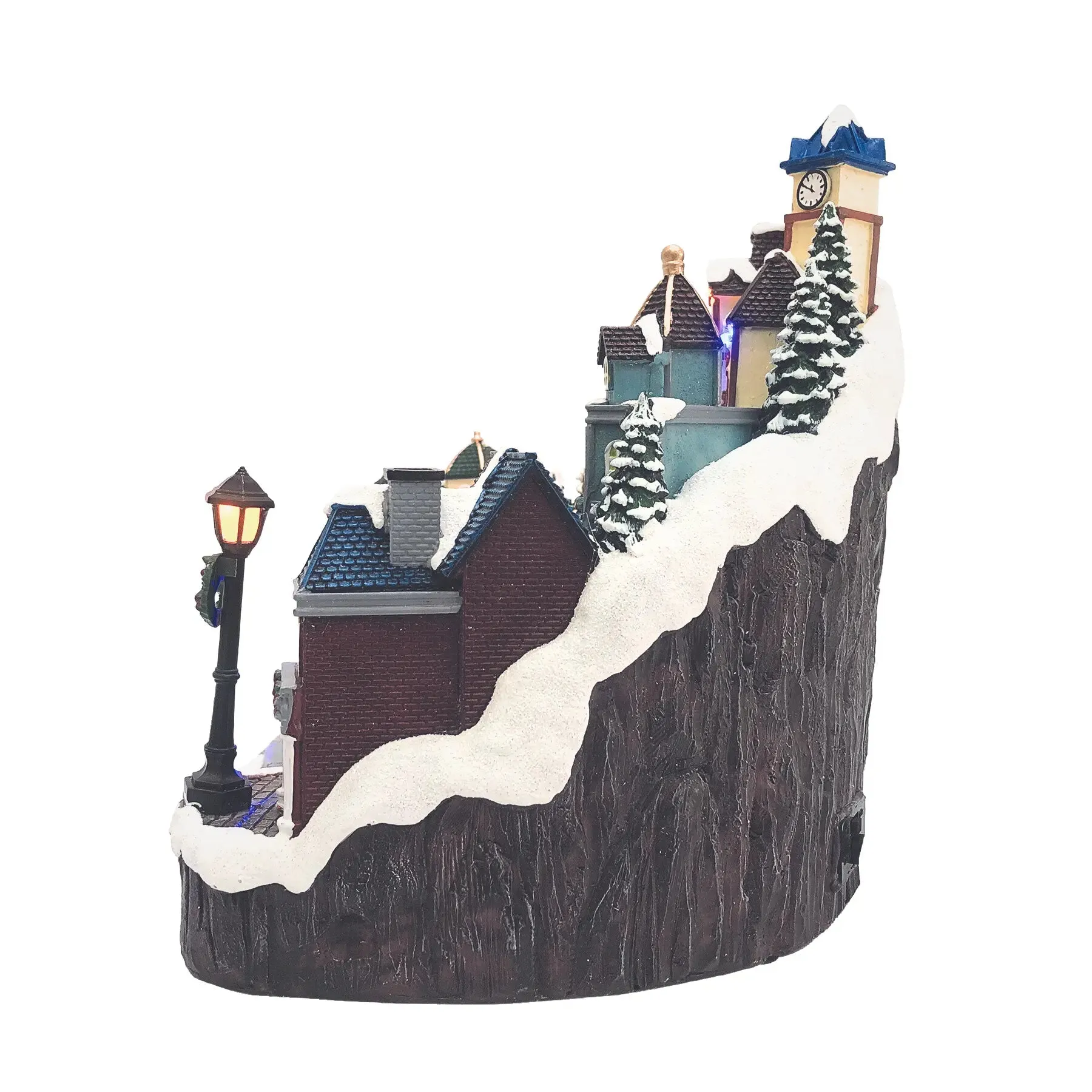 Animated Village with Train & Santa