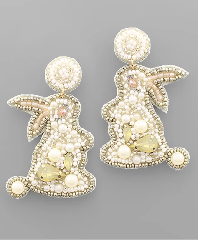 Beaded Easter Bunny Earrings