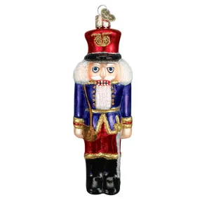 Blue Coat Soldier Nutcracker Glass Ornament