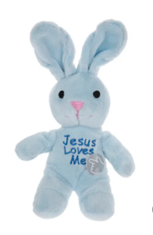 Blue Jesus Loves Me Musical Bunny