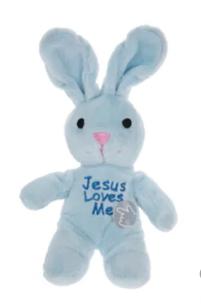 Blue Jesus Loves Me Musical Bunny