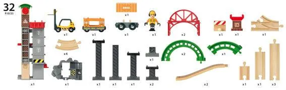 BRIO Set Lift and Load Warehouse Set 32pcs Large Set Best Seller 3yrs  (Bulky Item)