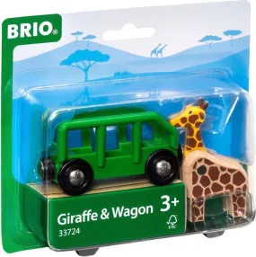 Brio World Safari Giraffe and wagon