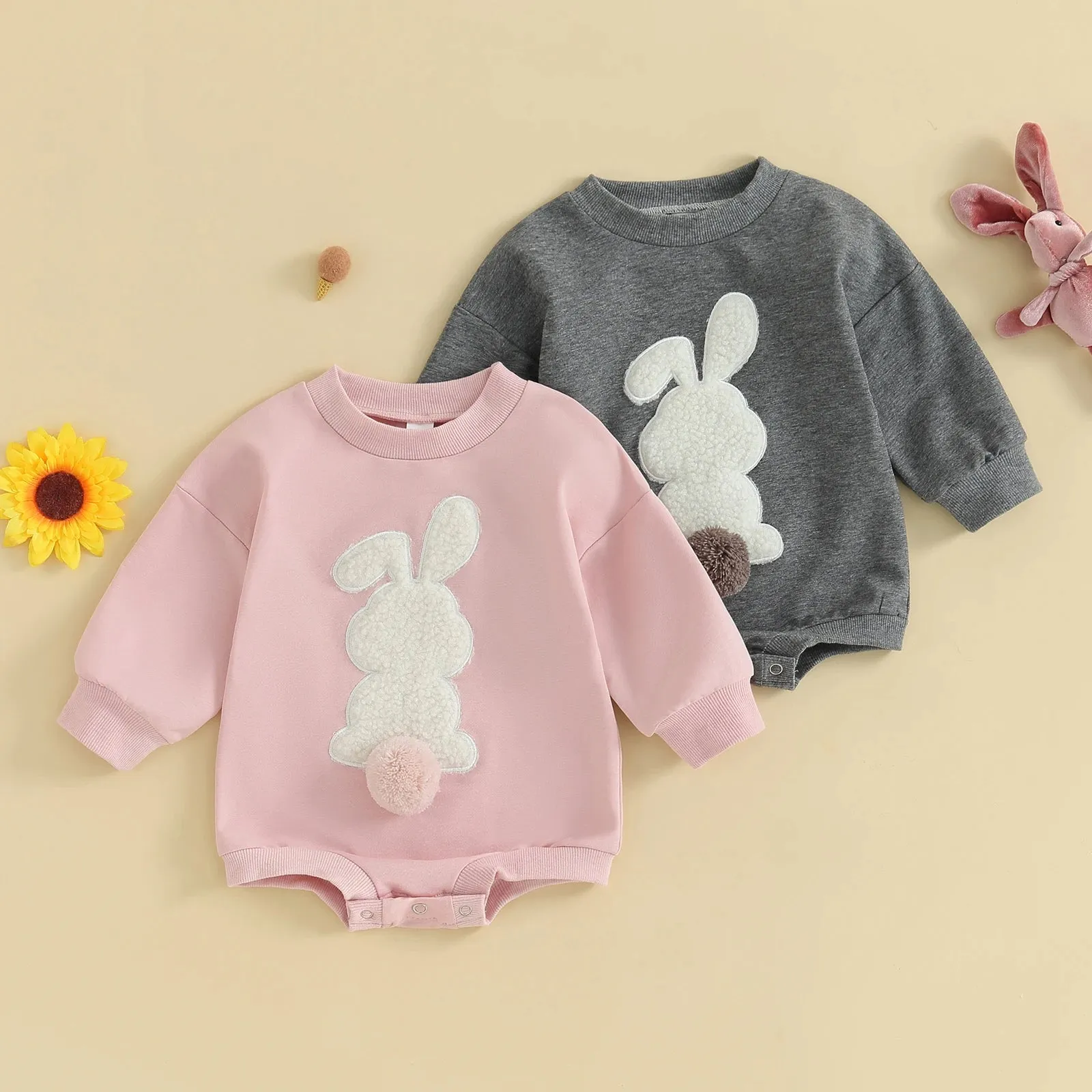 BUNNY Plush Long-Sleeve Onesie