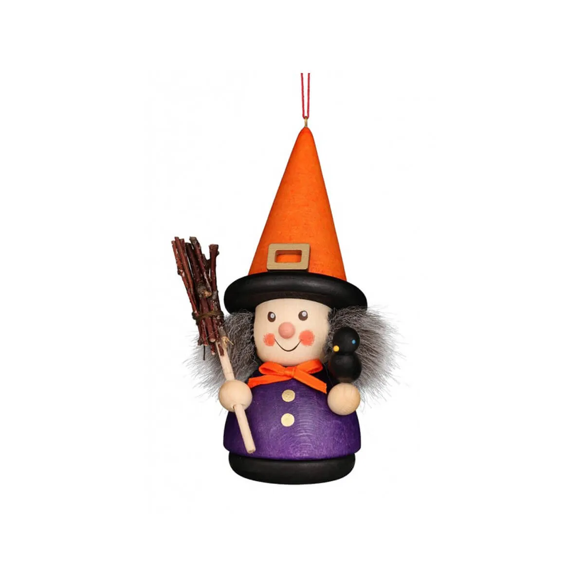 Christian Ulbricht Wooden Wobble Figure - Halloween Witch - (Ornament)
