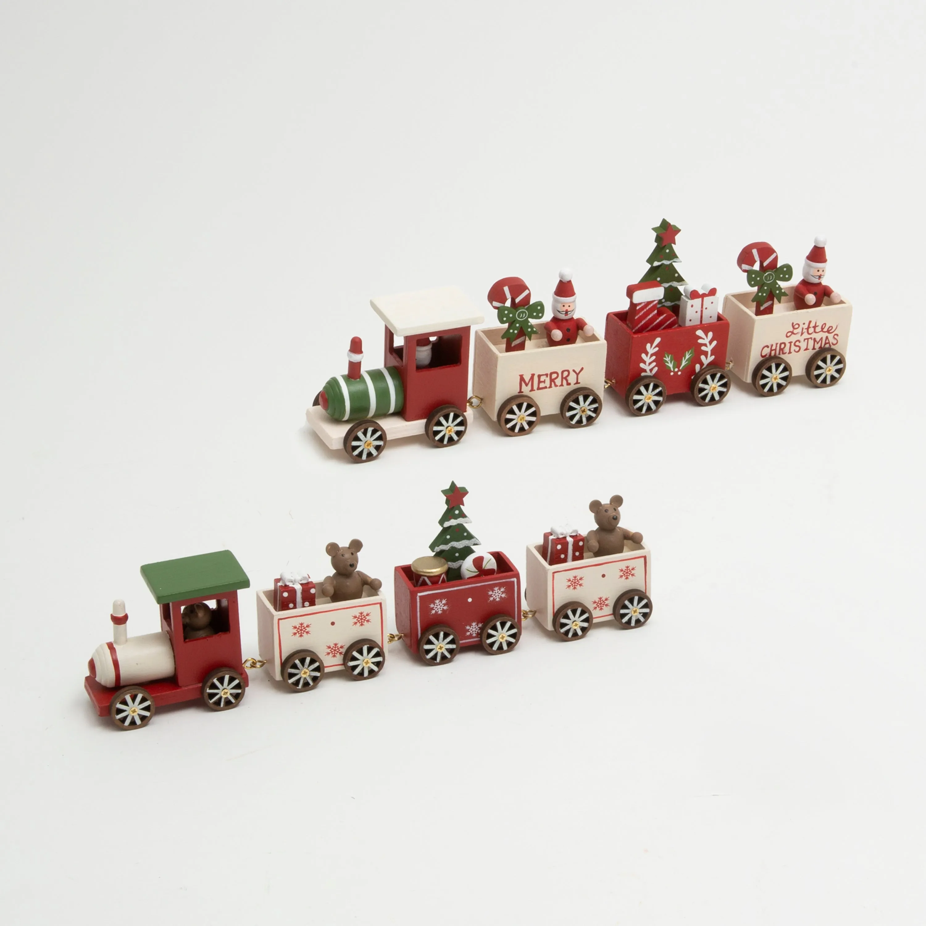Christmas Wood Trains Set of 2