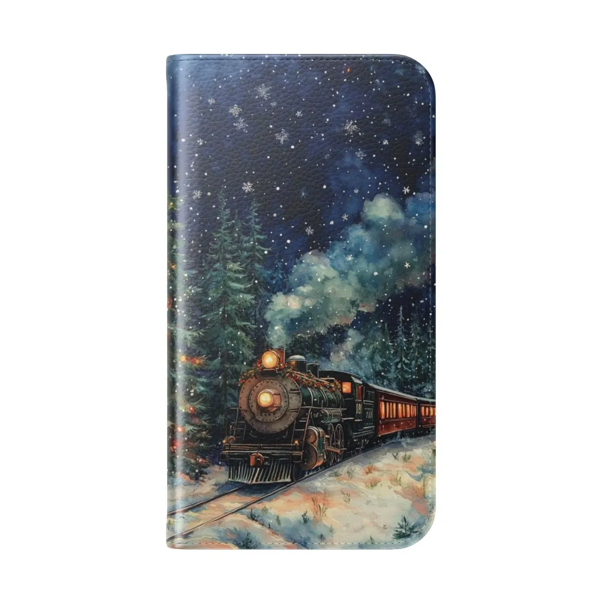 Cozy Christmas Train Flip Phone Case for Winter