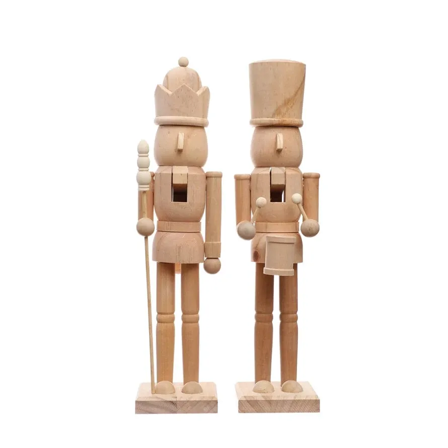 Creative Co-op Wood Nutcracker, Natural, 2 Styles