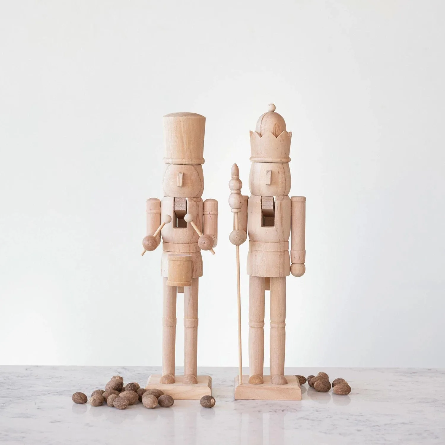 Creative Co-op Wood Nutcracker, Natural, 2 Styles
